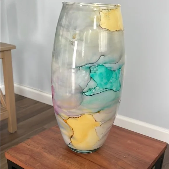 Colorful Abstract Glass Vase - Picture 1 of 3